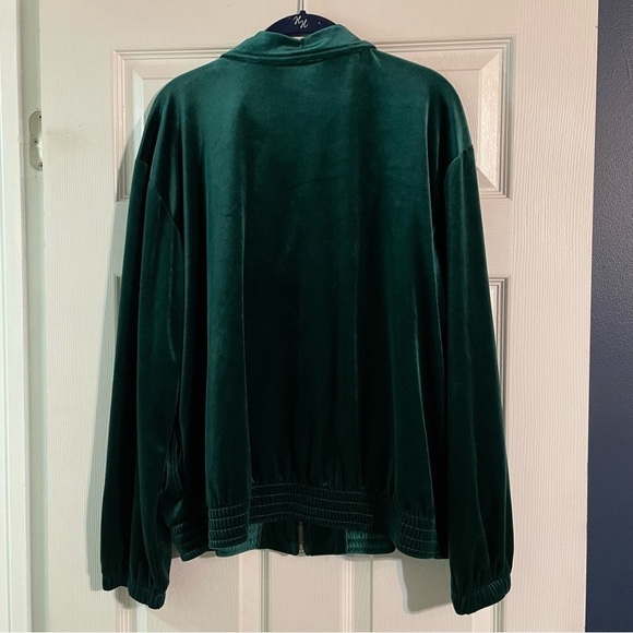 Vintage Teddi Emerald Green Velvet Zip Up Jacket - Picture 2 of 5